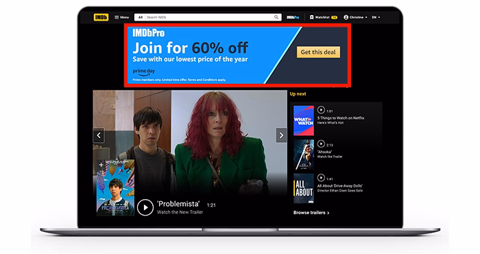 Where do Amazon Streaming TV ads appear on IMDB TV
