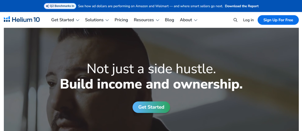 Helium 10 Website-Homepage-Screenshot