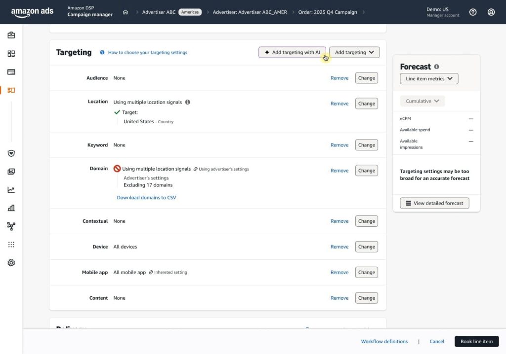 campaign targeting setup screenshot 1