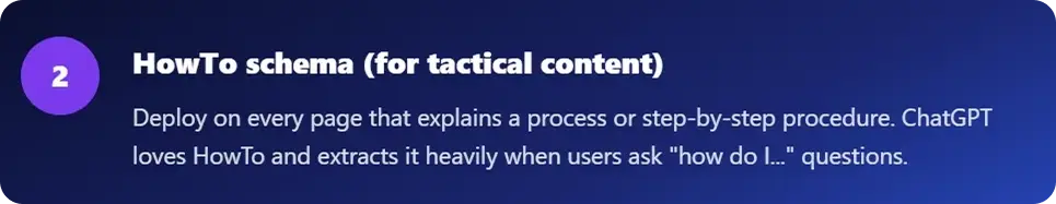 HowTo schema for AI-friendly instructional content