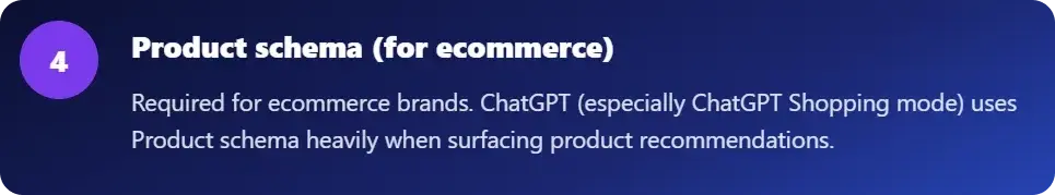 Product schema improving ecommerce AI search visibility